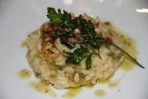 "Arroz Cremoso con Verduritas Estivales y Chipirones Salteados". Blog Esteban Capdevila