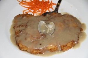 Cachopo de Merluza con Espárragos y Langostinos. Blog Esteban Capdevila