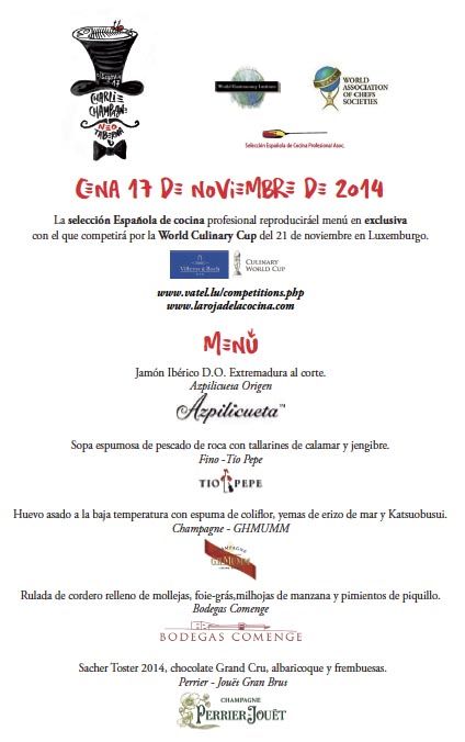 MENU charlie champagne selección española